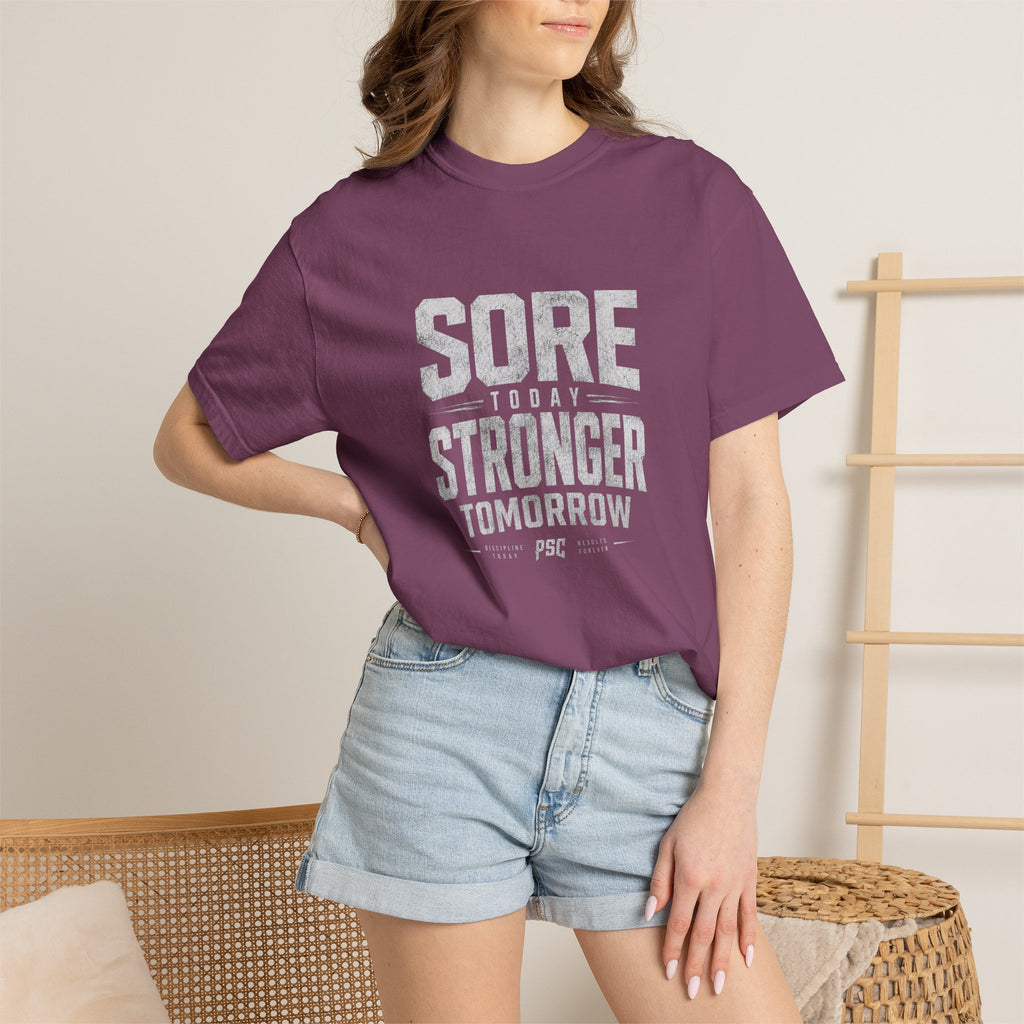 Sore Today Stronger Tomorrow T-Shirt — Motivational Fitness Tee