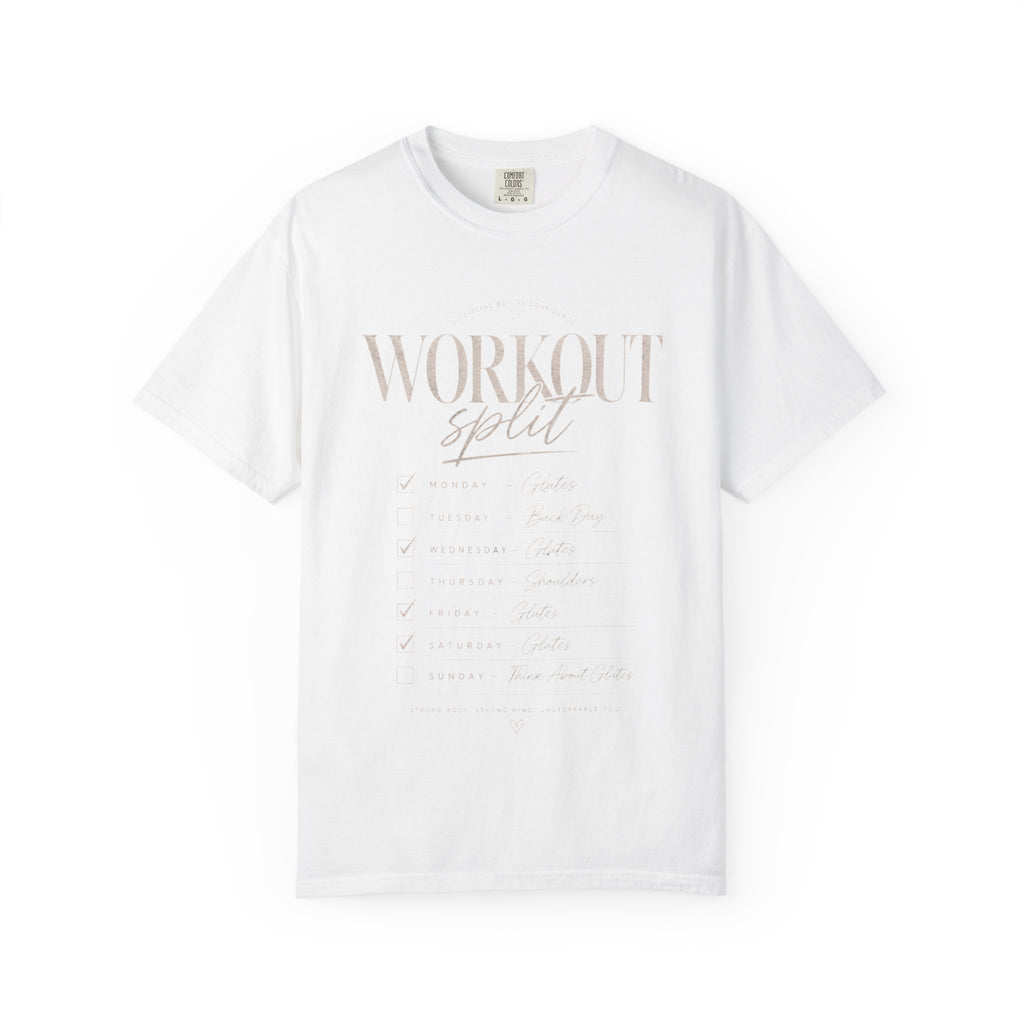 Workout Split T-Shirt — Gym Routine Checklist Back Print
