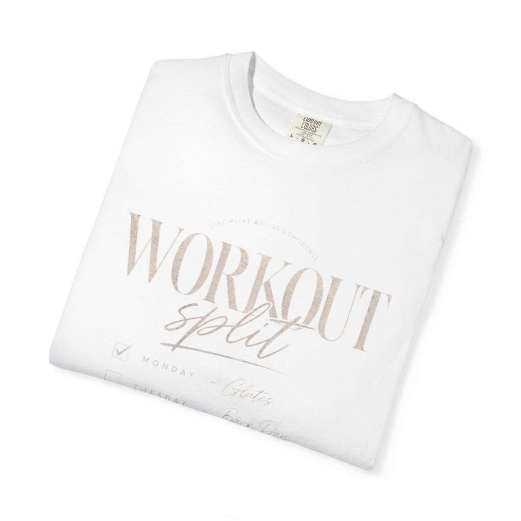 Workout Split T-Shirt — Gym Routine Checklist Back Print