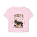 More Glutes, More Problems Women’s Crop Tee — Funny Fitness Workout Shirt