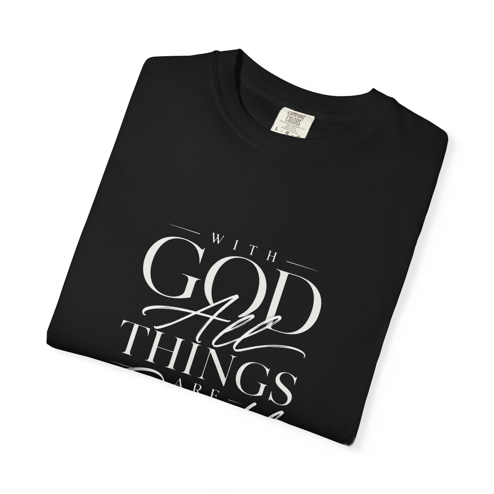 T-Shirt — Subtle Embossed "God Bless" Minimalist White Tee