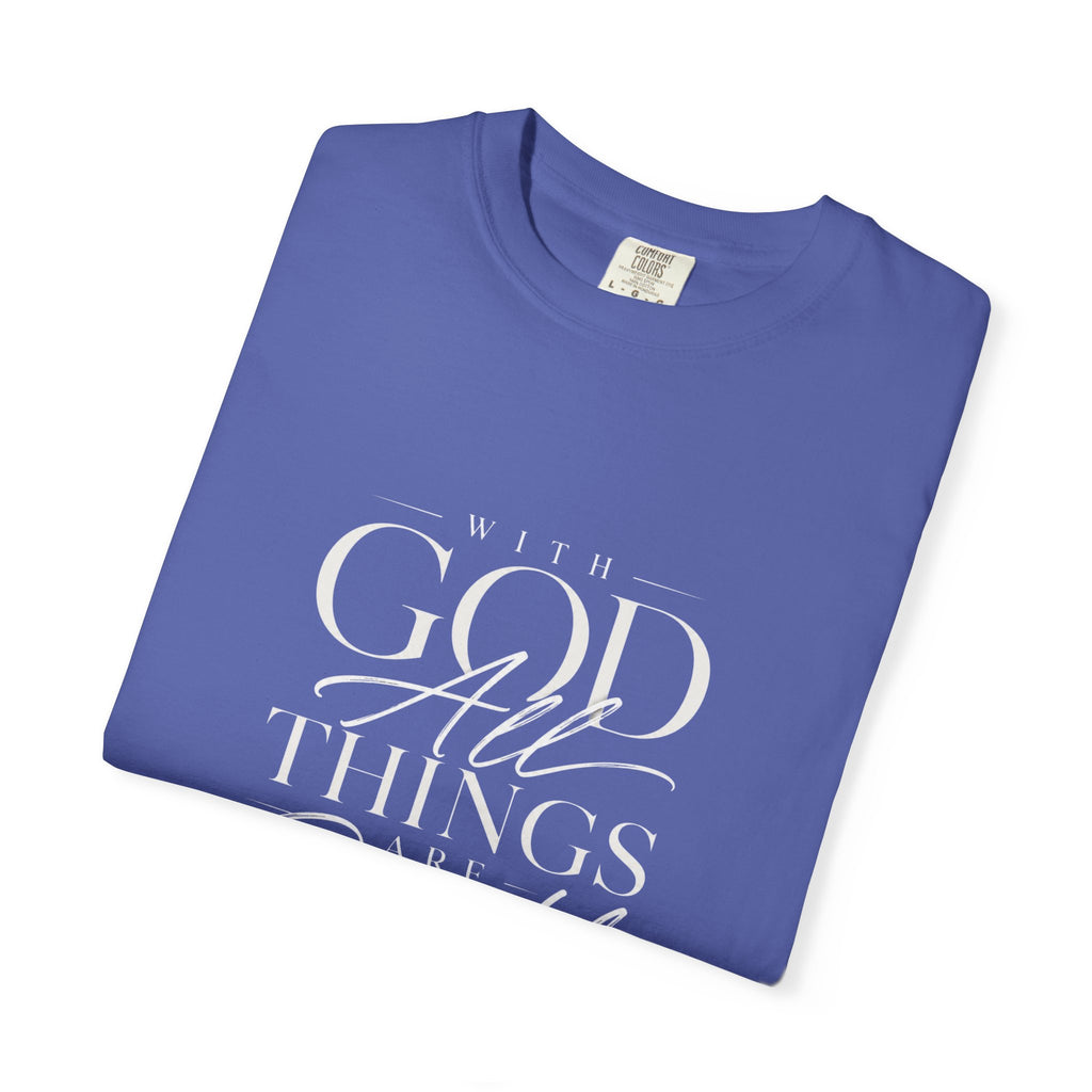 T-Shirt — Subtle Embossed "God Bless" Minimalist White Tee