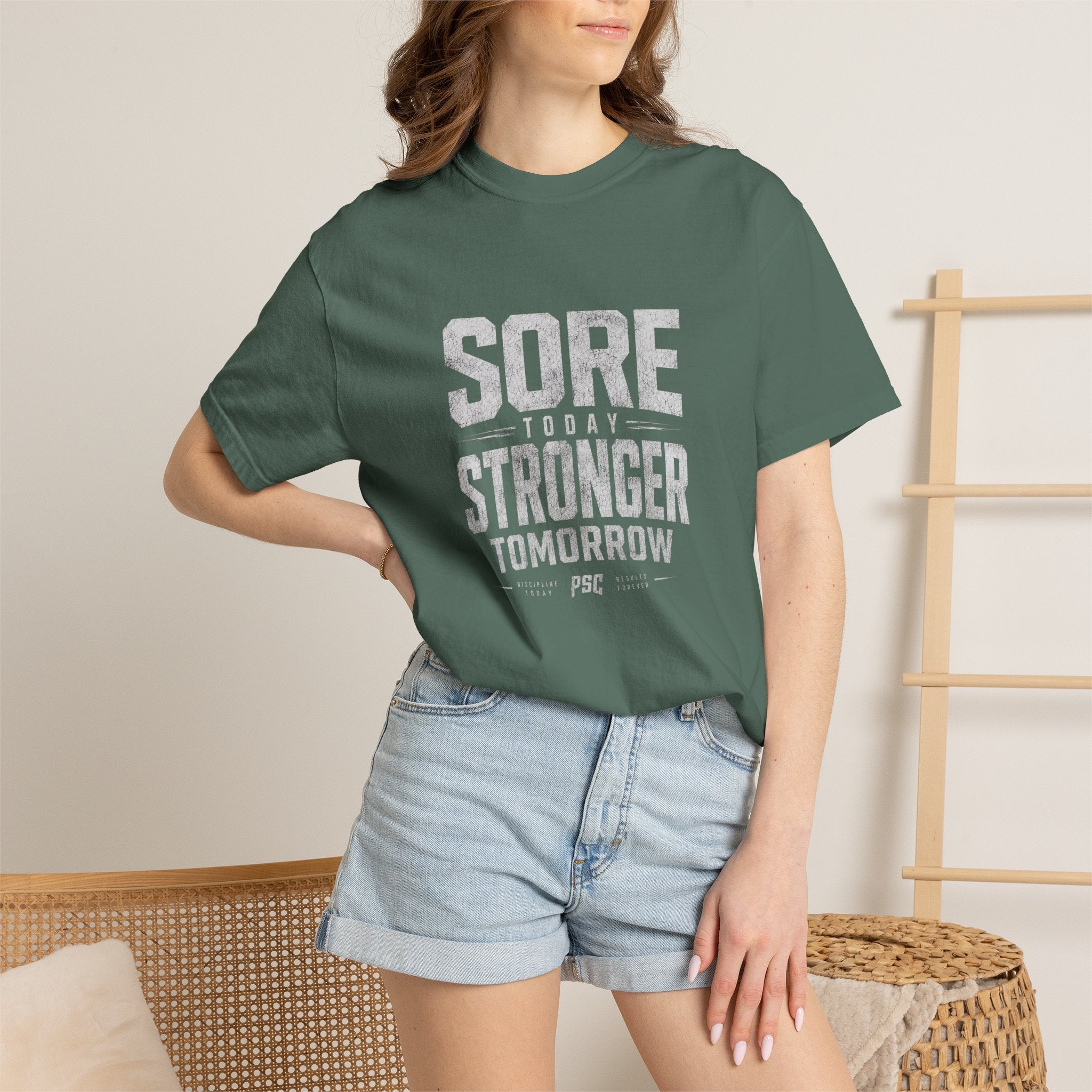 Sore Today Stronger Tomorrow T-Shirt — Motivational Fitness Tee