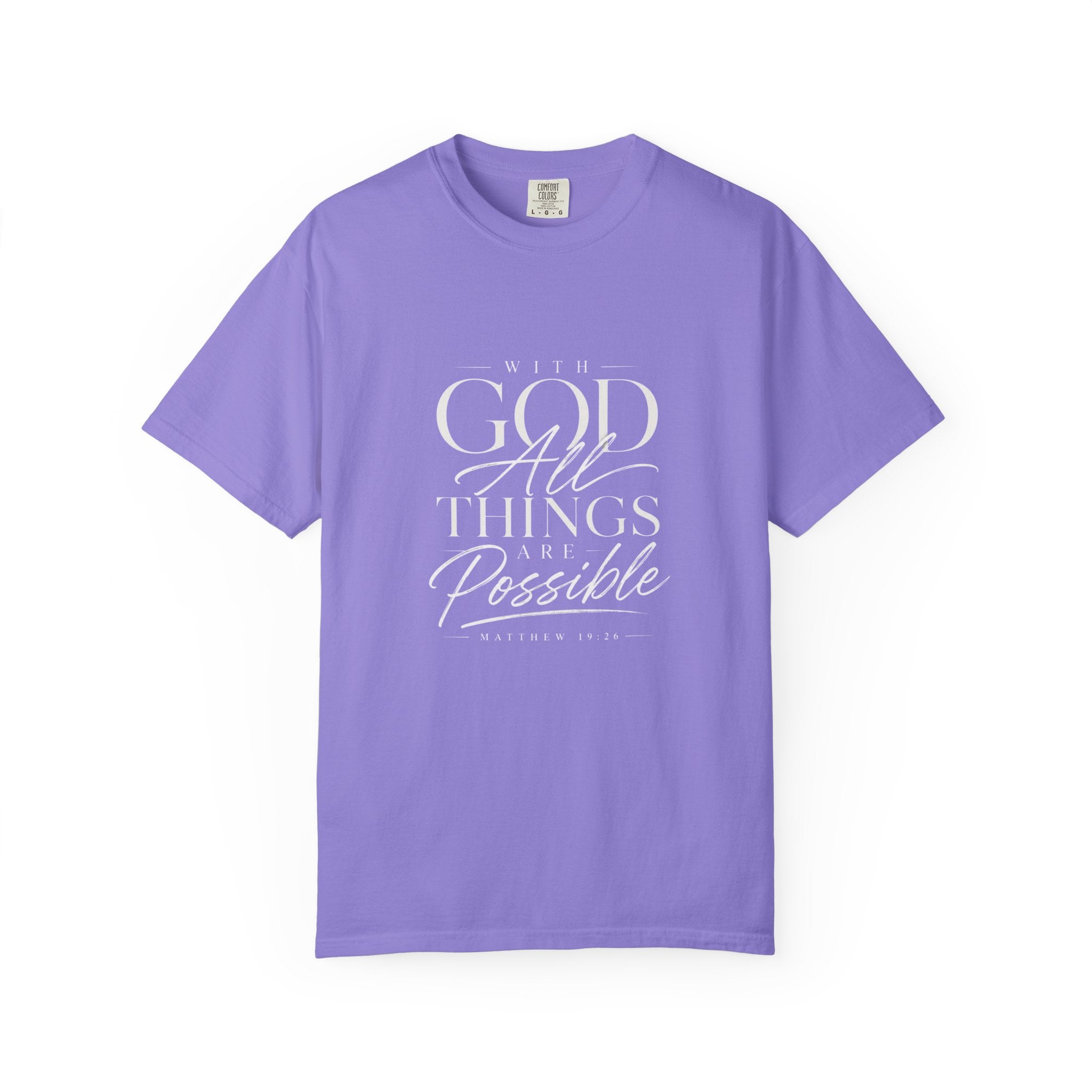 T-Shirt — Subtle Embossed "God Bless" Minimalist White Tee