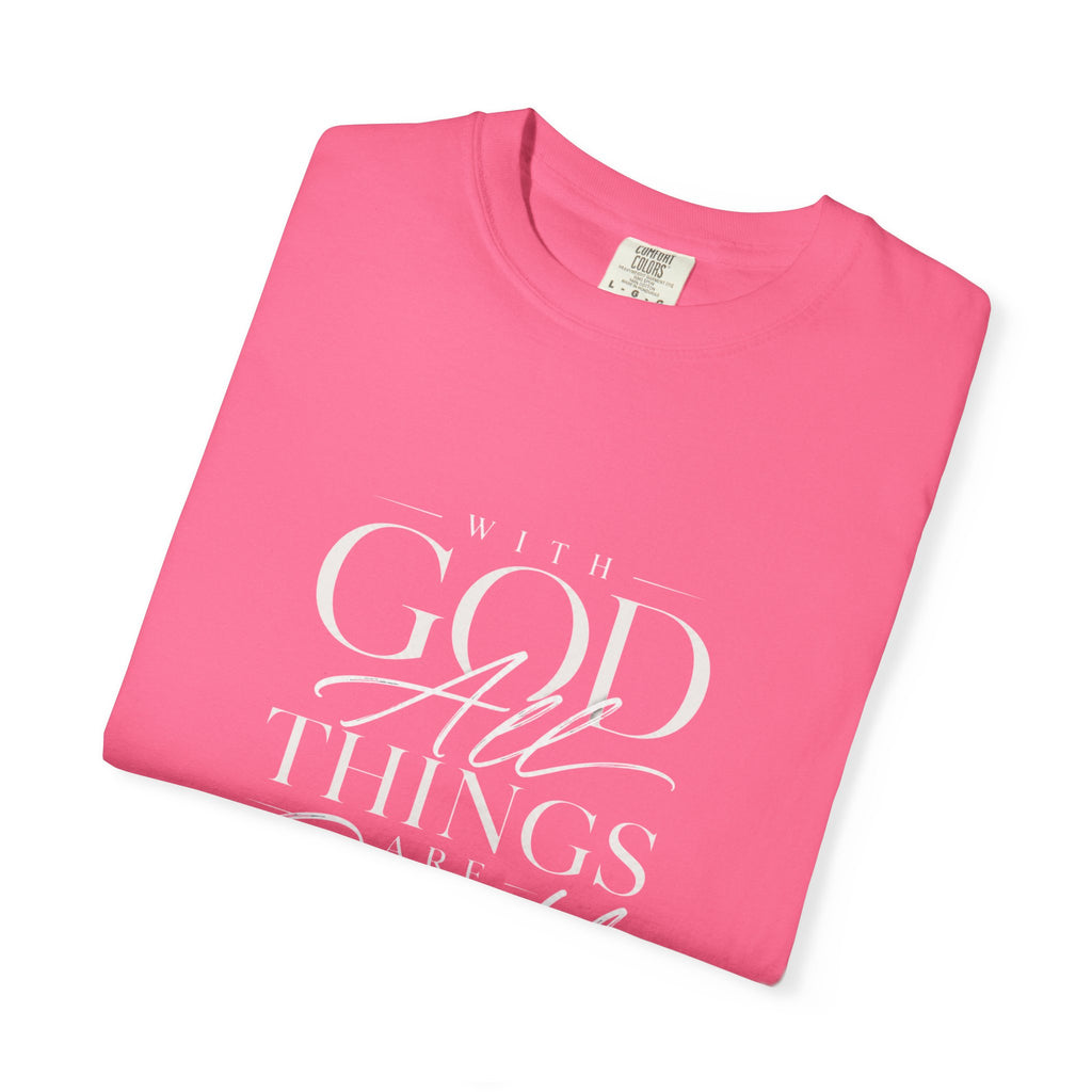 T-Shirt — Subtle Embossed "God Bless" Minimalist White Tee