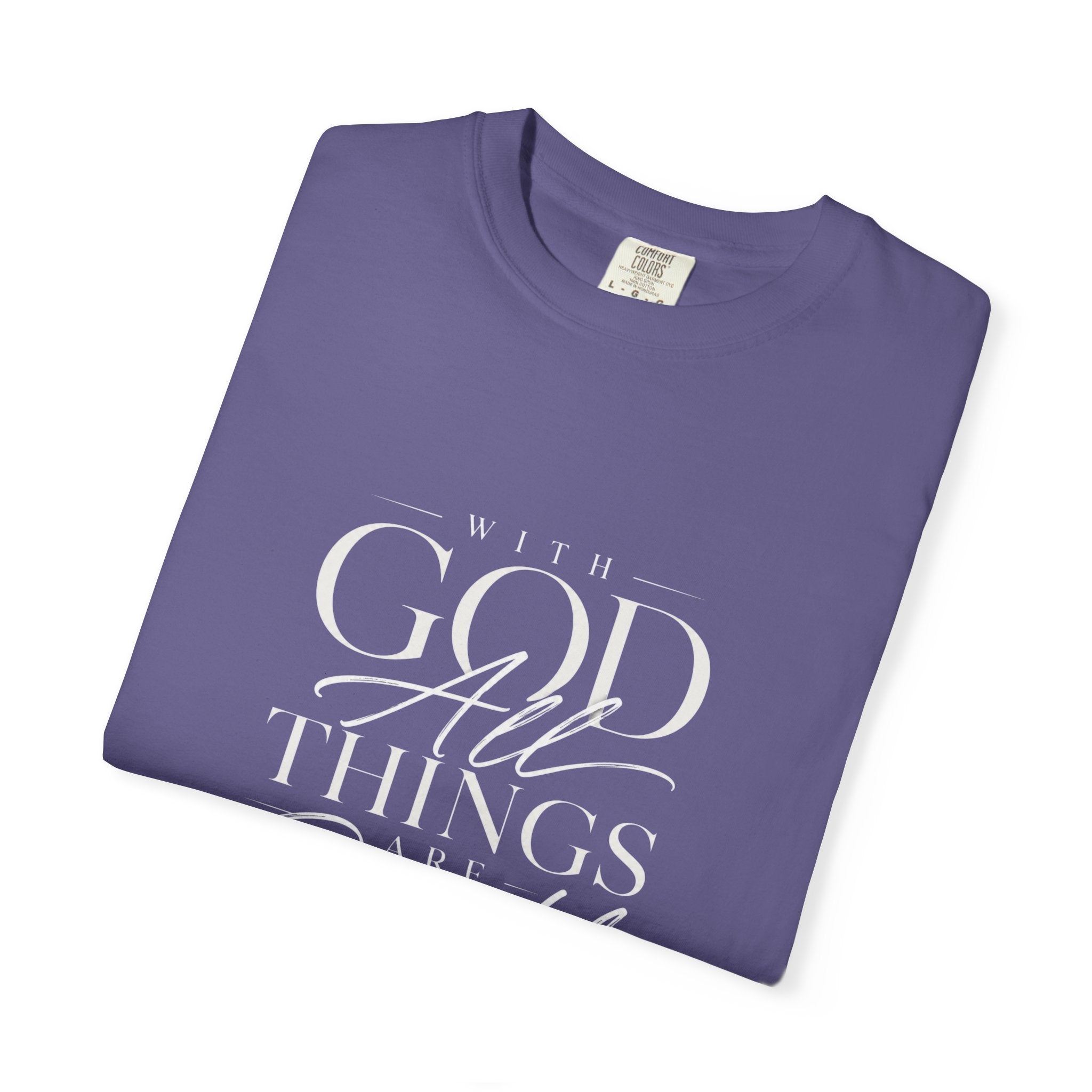 T-Shirt — Subtle Embossed "God Bless" Minimalist White Tee