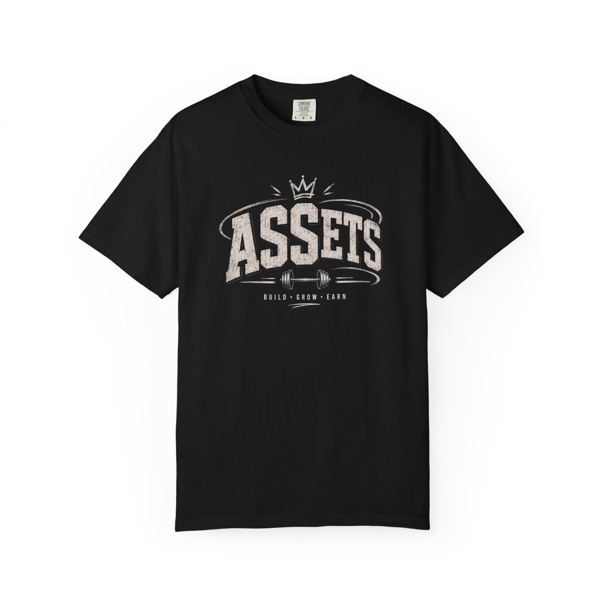 Assets Barbell T-Shirt — Vintage Fitness Graphic Tee