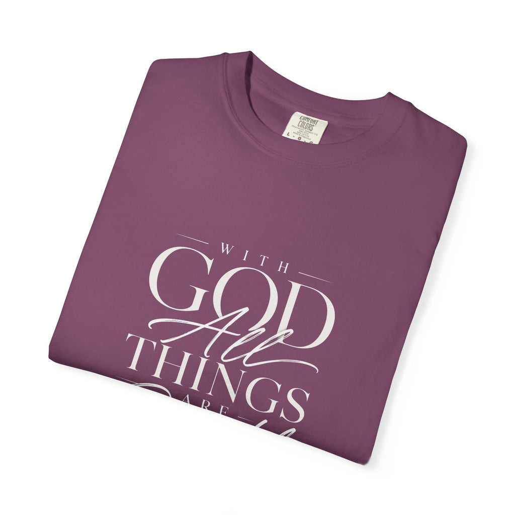 T-Shirt — Subtle Embossed "God Bless" Minimalist White Tee