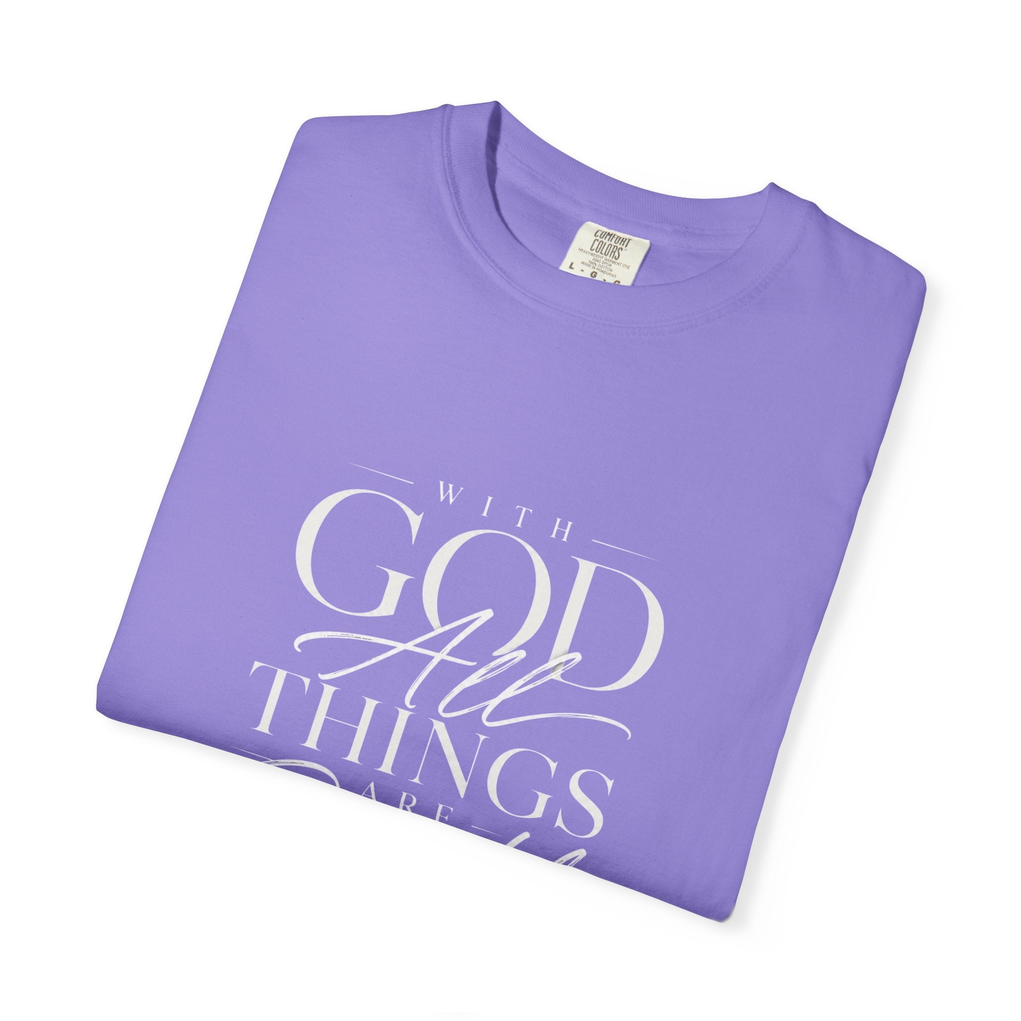 T-Shirt — Subtle Embossed "God Bless" Minimalist White Tee