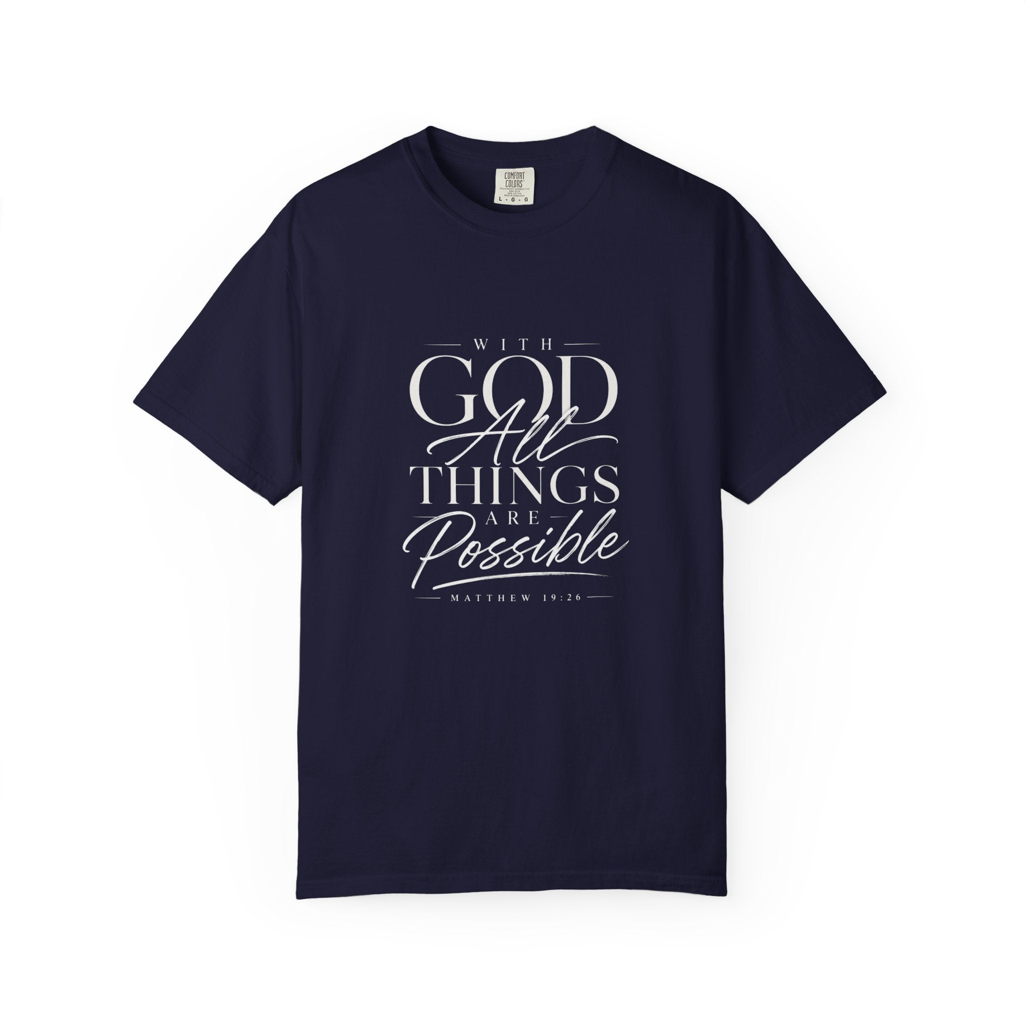T-Shirt — Subtle Embossed "God Bless" Minimalist White Tee