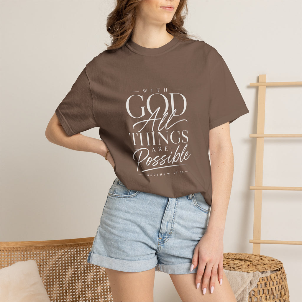T-Shirt — Subtle Embossed "God Bless" Minimalist White Tee