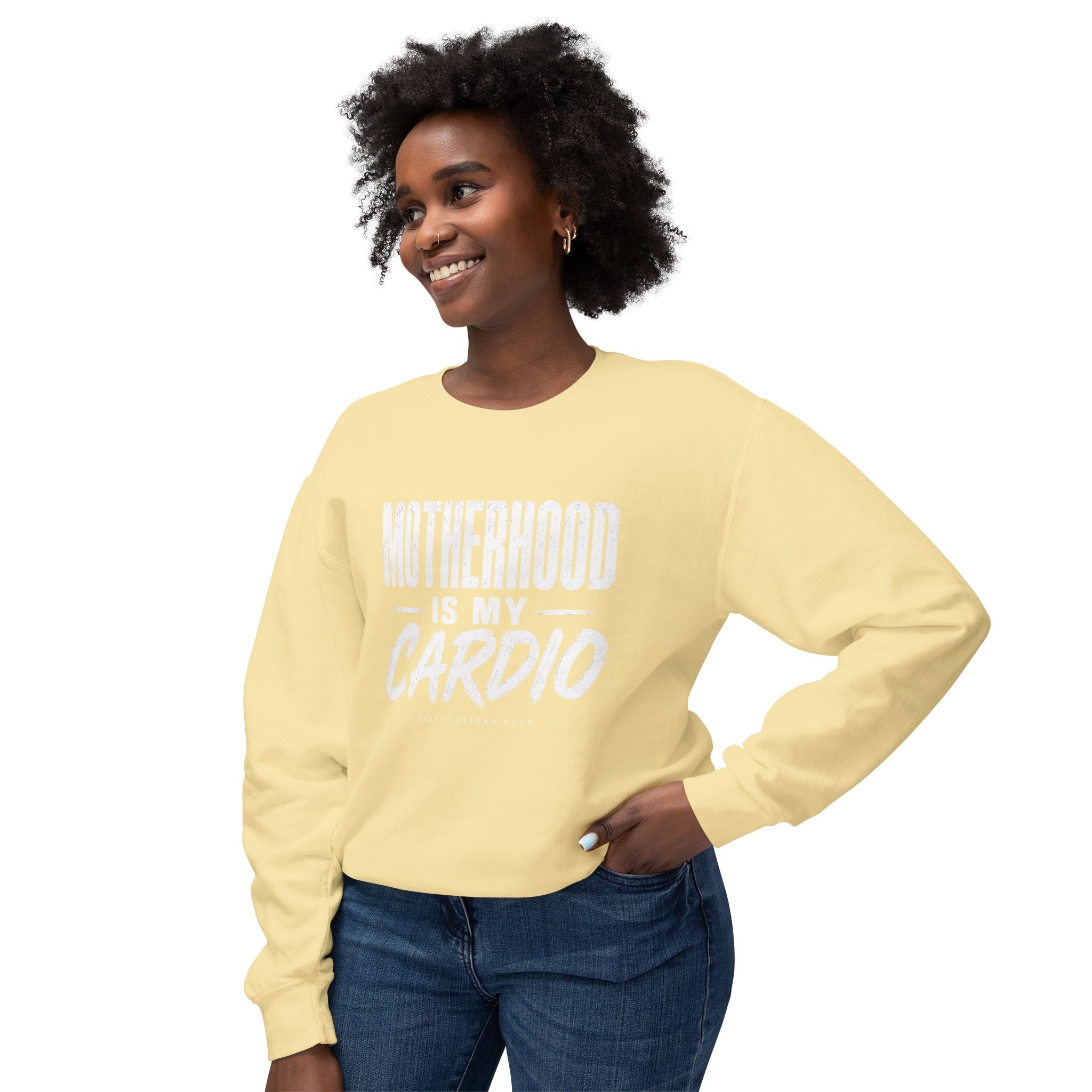 Motherhood Is My Cardio Sweatshirt — Funny Mom Crewneck Gift