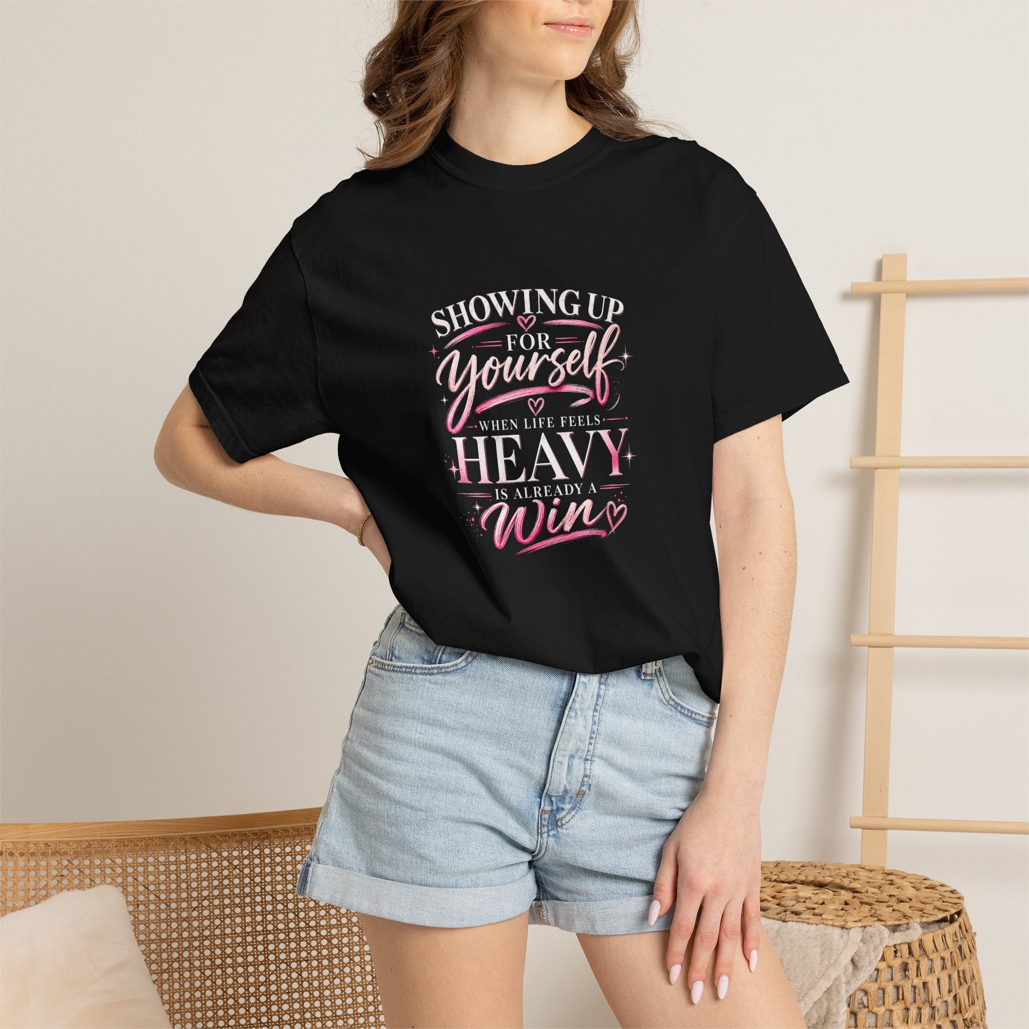 T-Shirt — "Showing Up For Yourself" Inspirational Tee