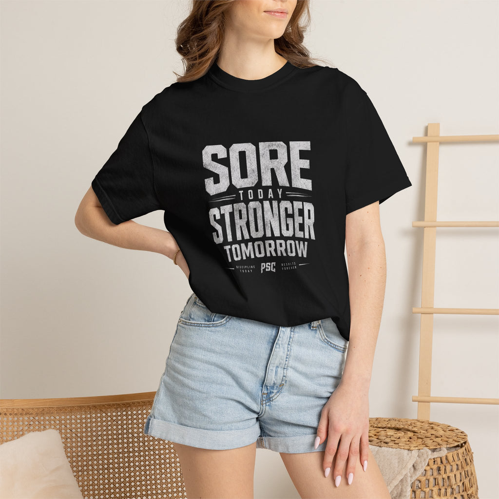 Sore Today Stronger Tomorrow T-Shirt — Motivational Fitness Tee