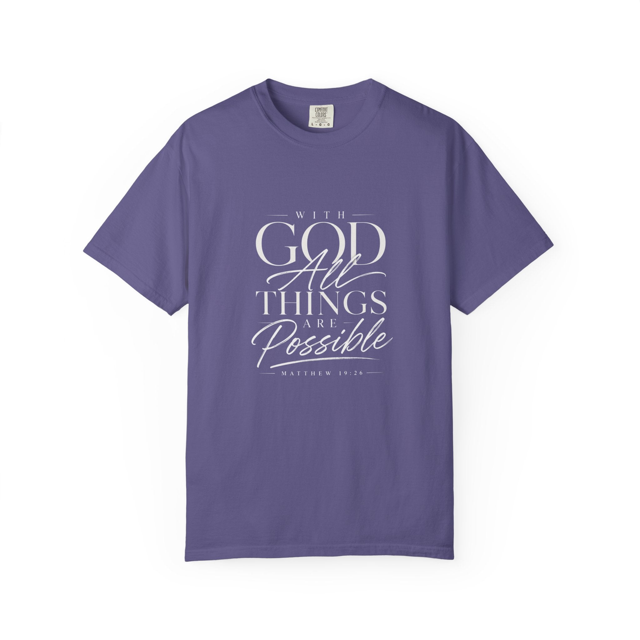 T-Shirt — Subtle Embossed "God Bless" Minimalist White Tee