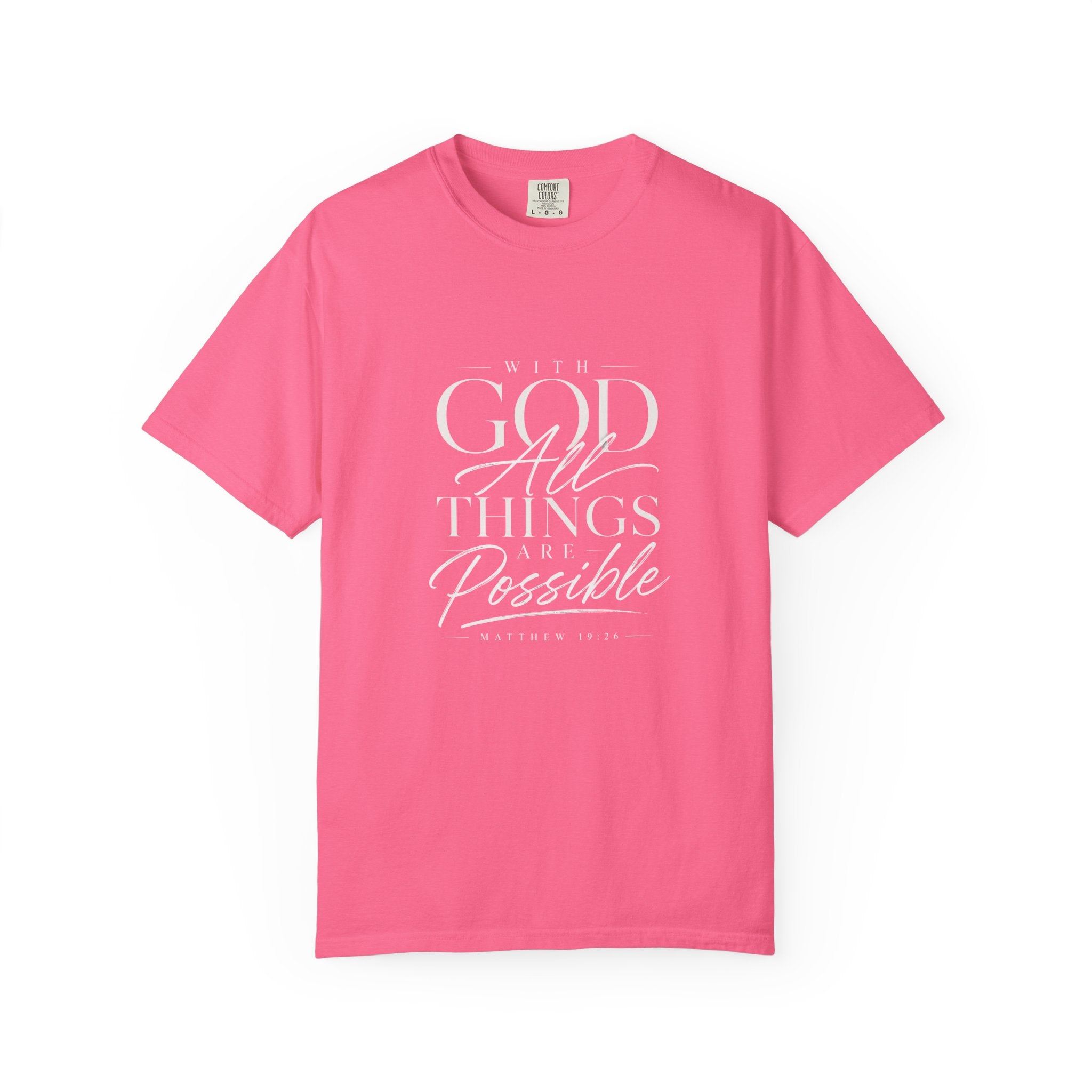 T-Shirt — Subtle Embossed "God Bless" Minimalist White Tee