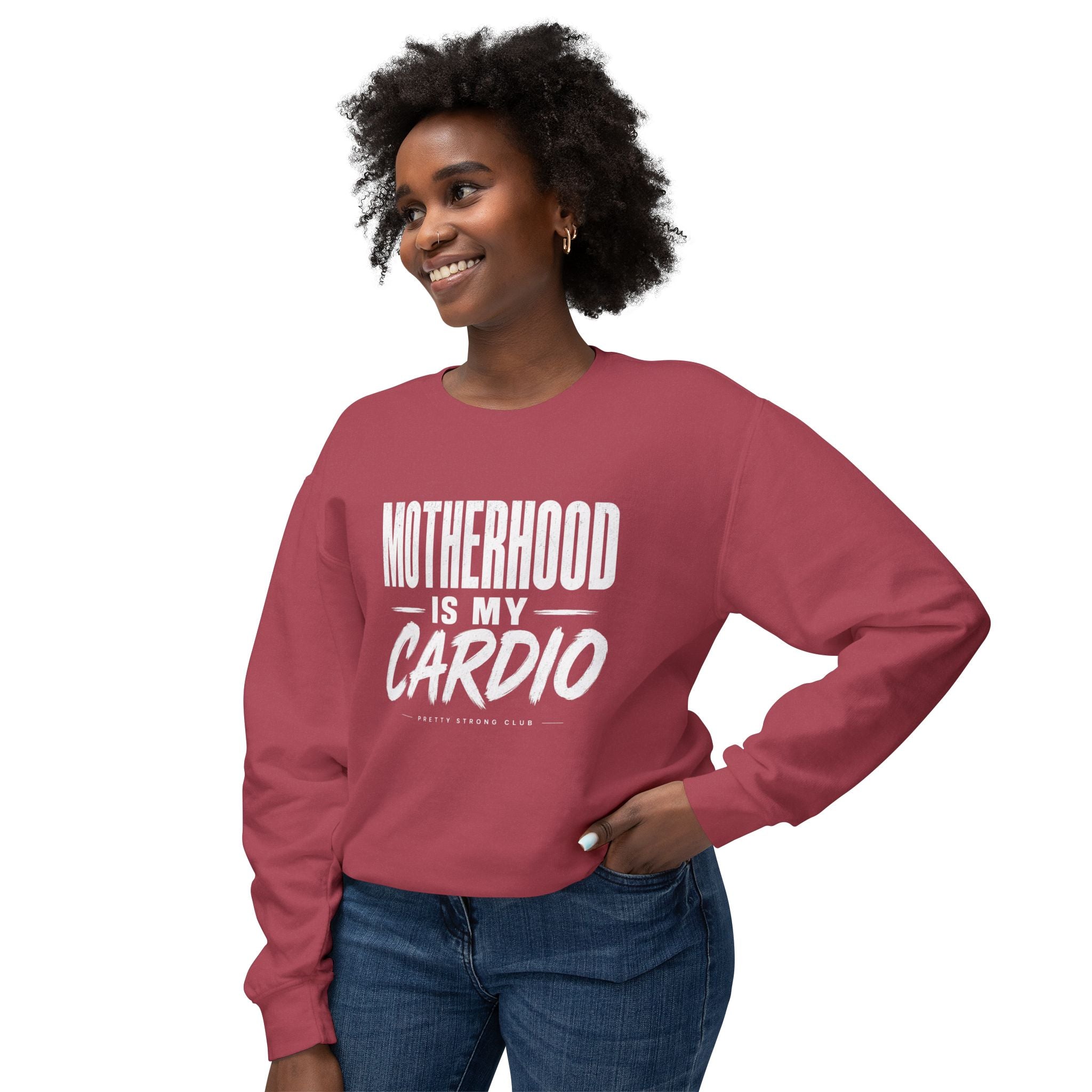 Motherhood Is My Cardio Sweatshirt — Funny Mom Crewneck Gift