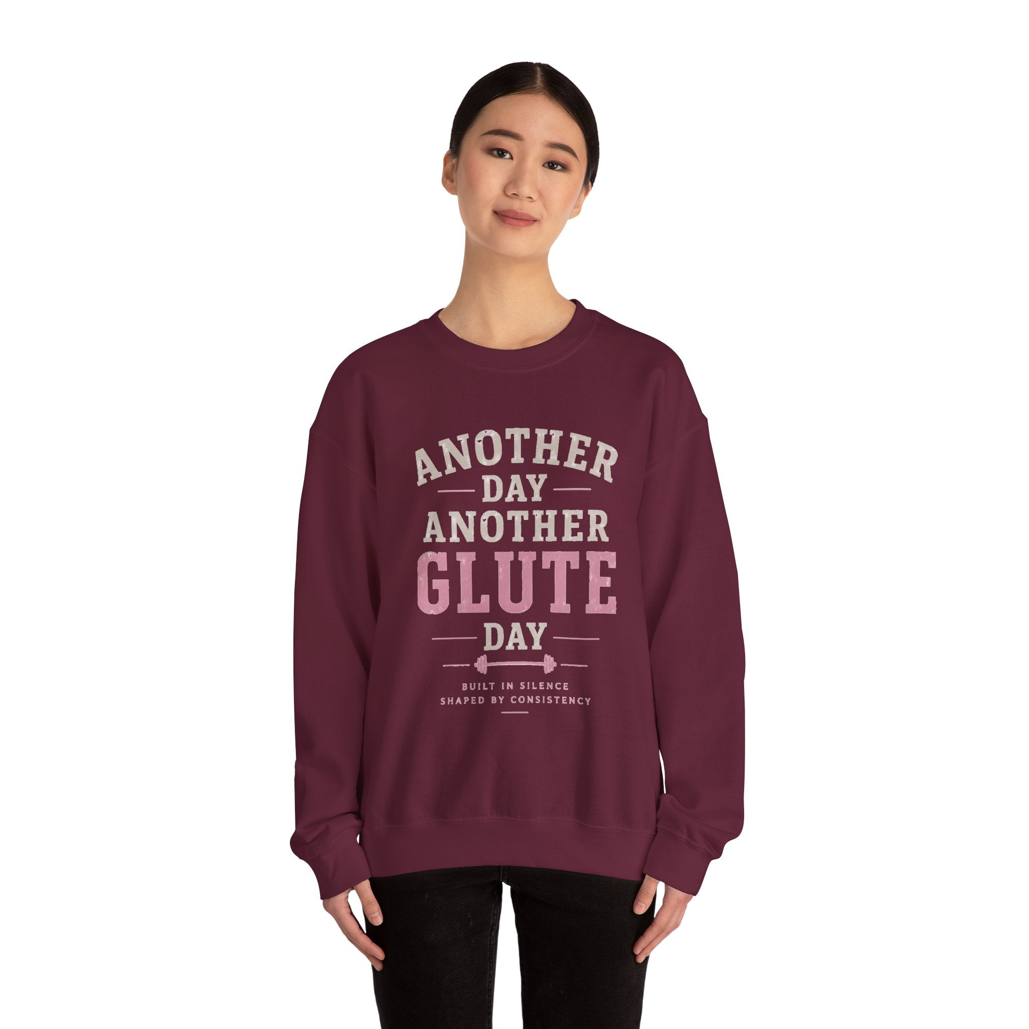 Glute Day Crewneck Sweatshirt – "Another Day Another Glute Day" Fitness Pullover