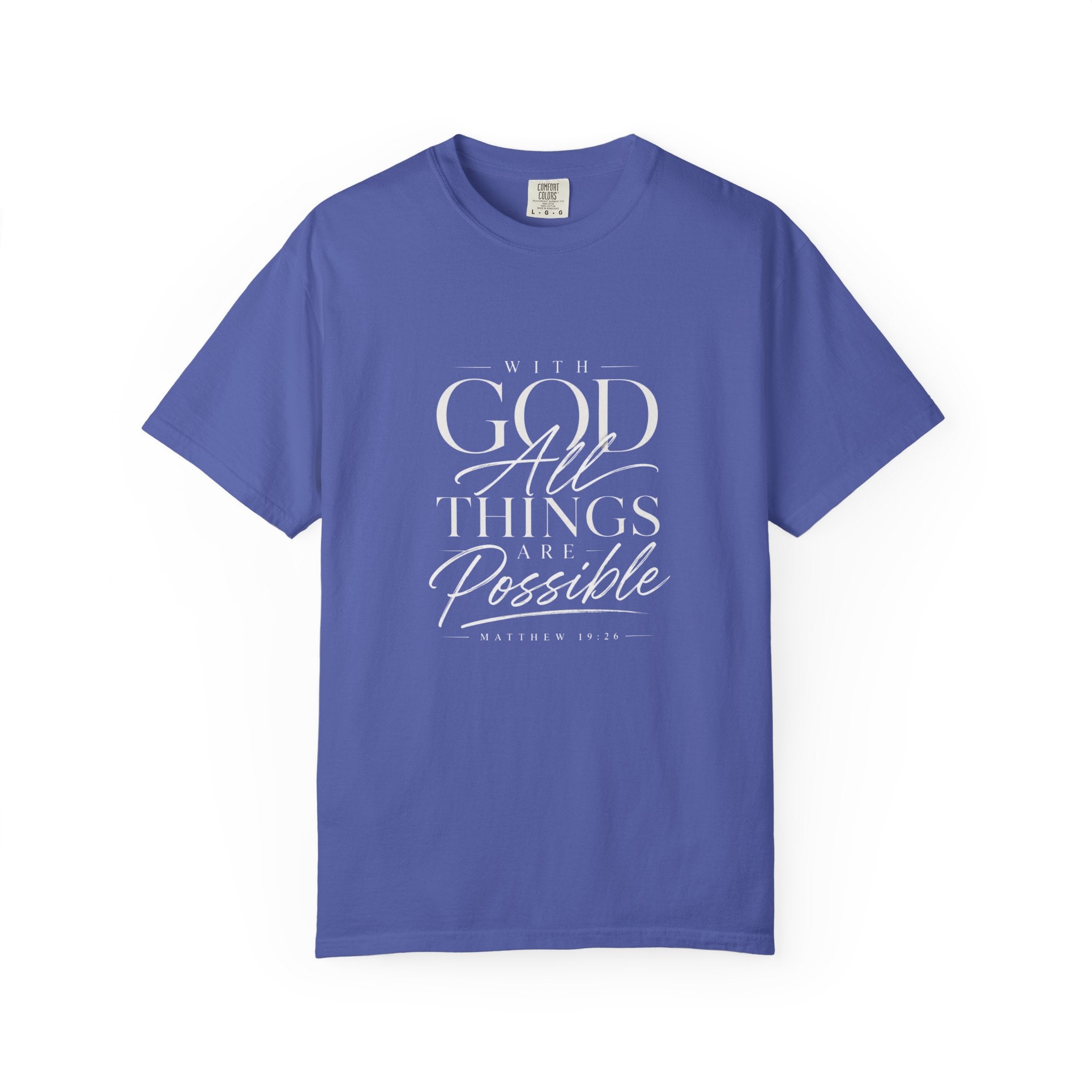 T-Shirt — Subtle Embossed "God Bless" Minimalist White Tee