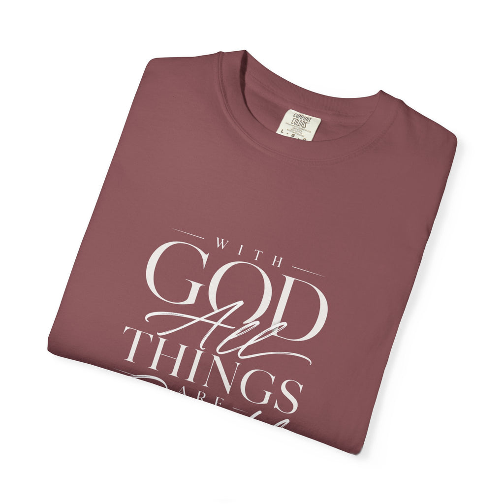 T-Shirt — Subtle Embossed "God Bless" Minimalist White Tee